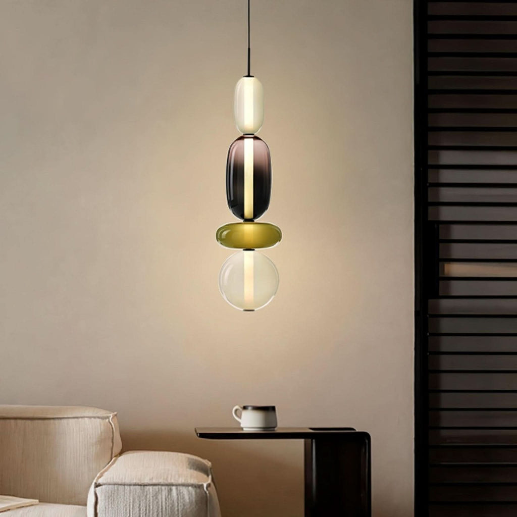Lampada a Sospensione LED in Vetro Colorato Moderno