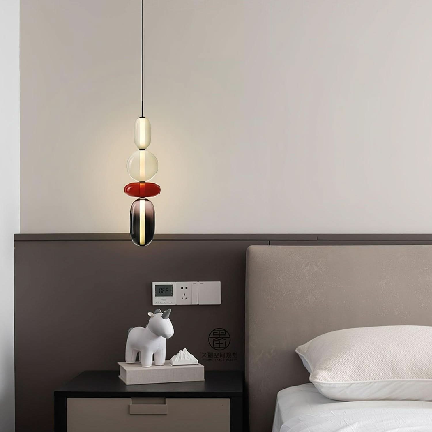 Lampada a Sospensione LED in Vetro Colorato Moderno