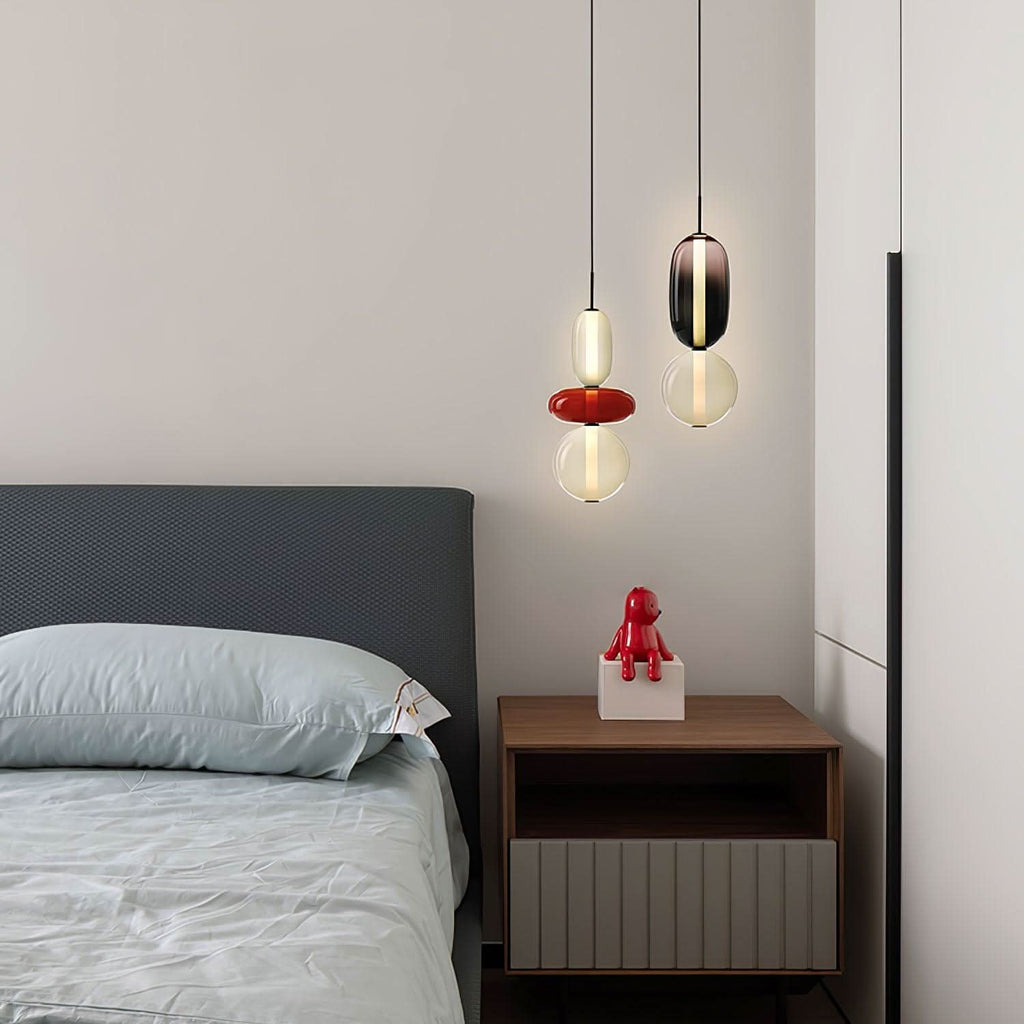 Lampada a Sospensione LED in Vetro Colorato Moderno