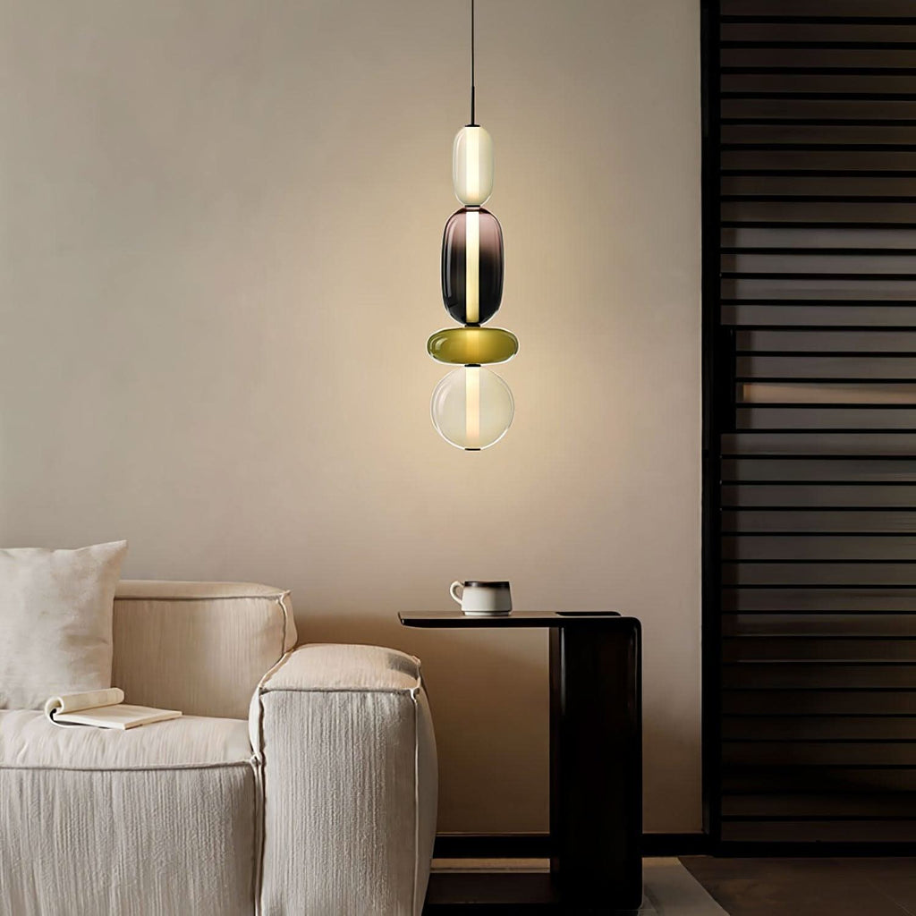 Lampada a Sospensione LED in Vetro Colorato Moderno