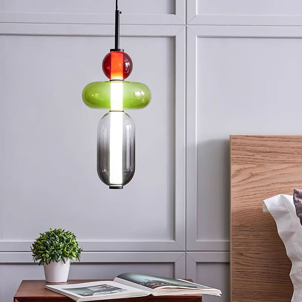 Lampada a Sospensione LED in Vetro Colorato Moderno
