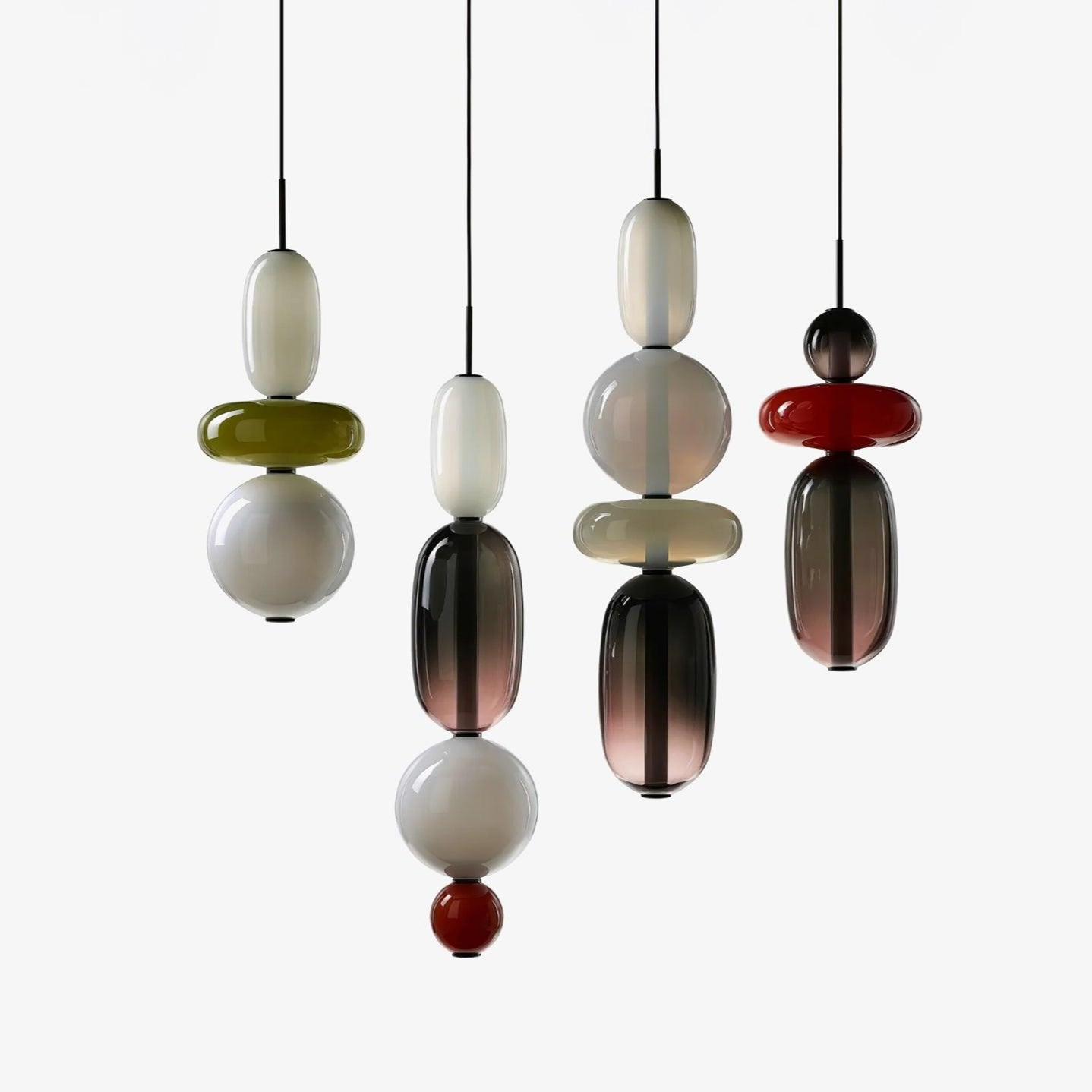 Lampada a Sospensione LED in Vetro Colorato Moderno