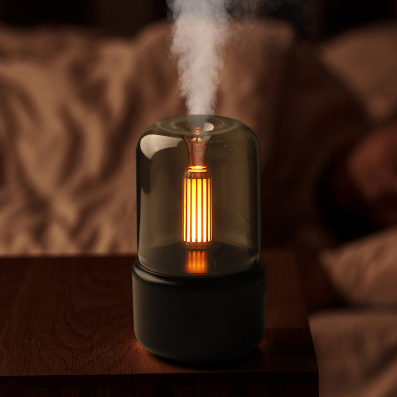 Diffusore LED Moderno con Effetto Fiamma e Oli Essenziali