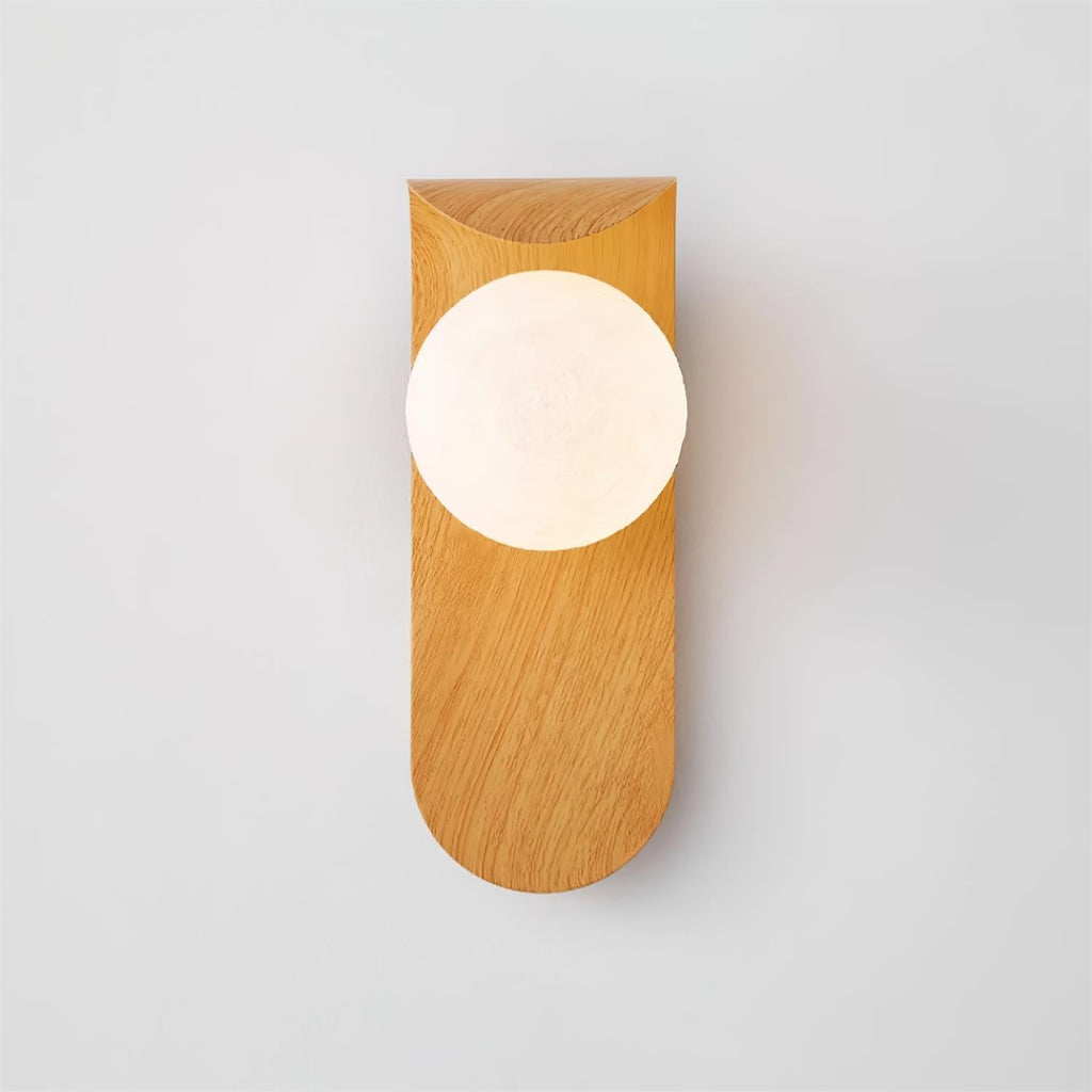 Lumirae | Applique moderna effetto legno con globi satinati per illuminazione di bagni e camere da letto