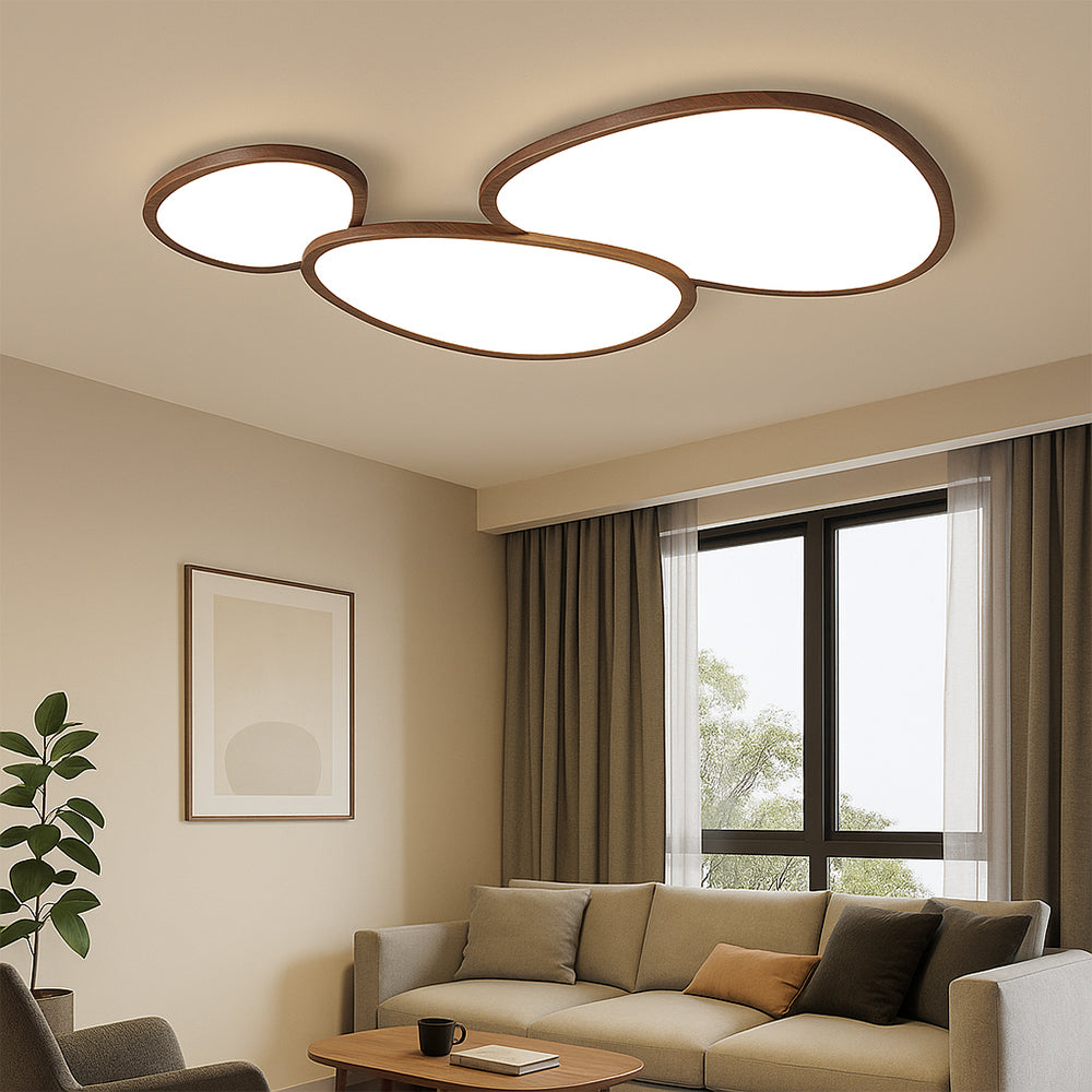Lampada da soffitto LED in legno scuro ultra-sottile