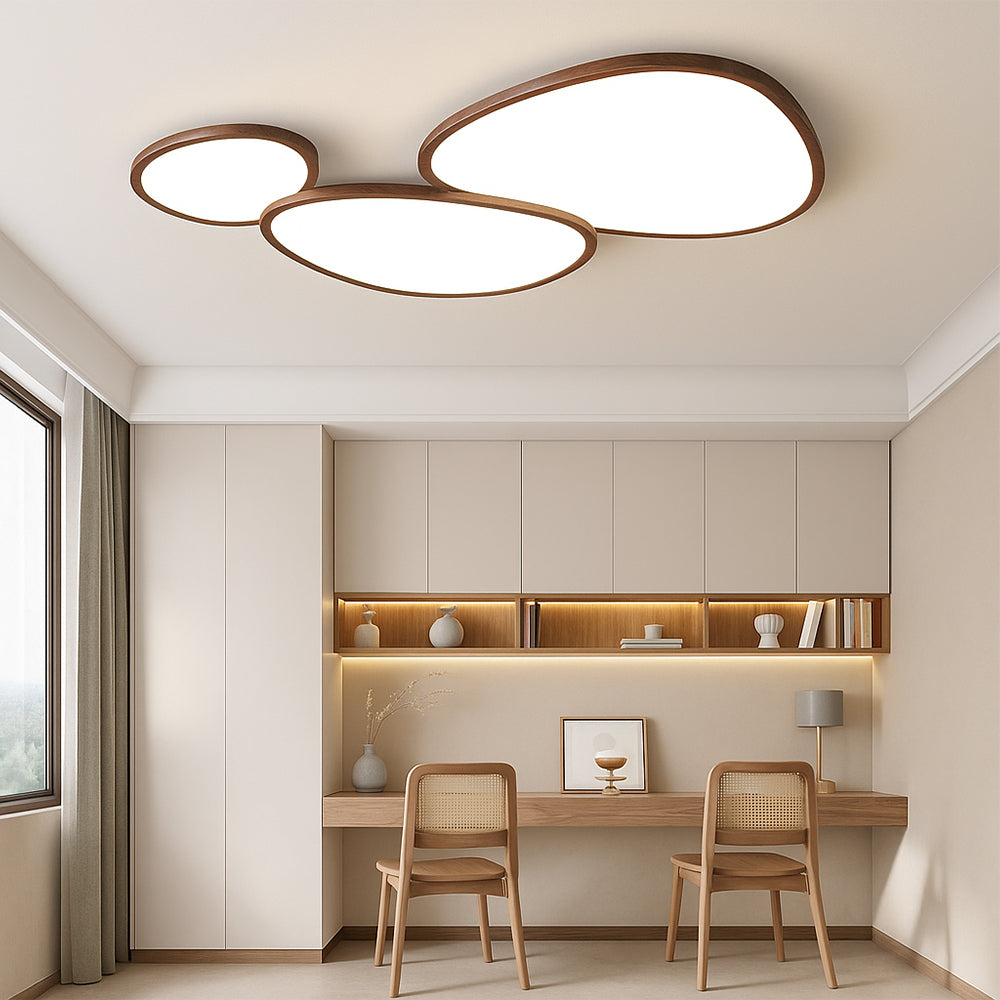 Lampada da soffitto LED in legno scuro ultra-sottile