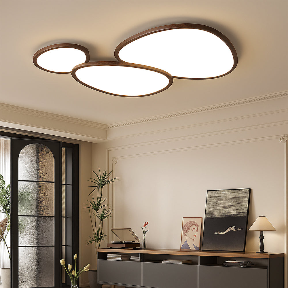 Lampada da soffitto LED in legno scuro ultra-sottile