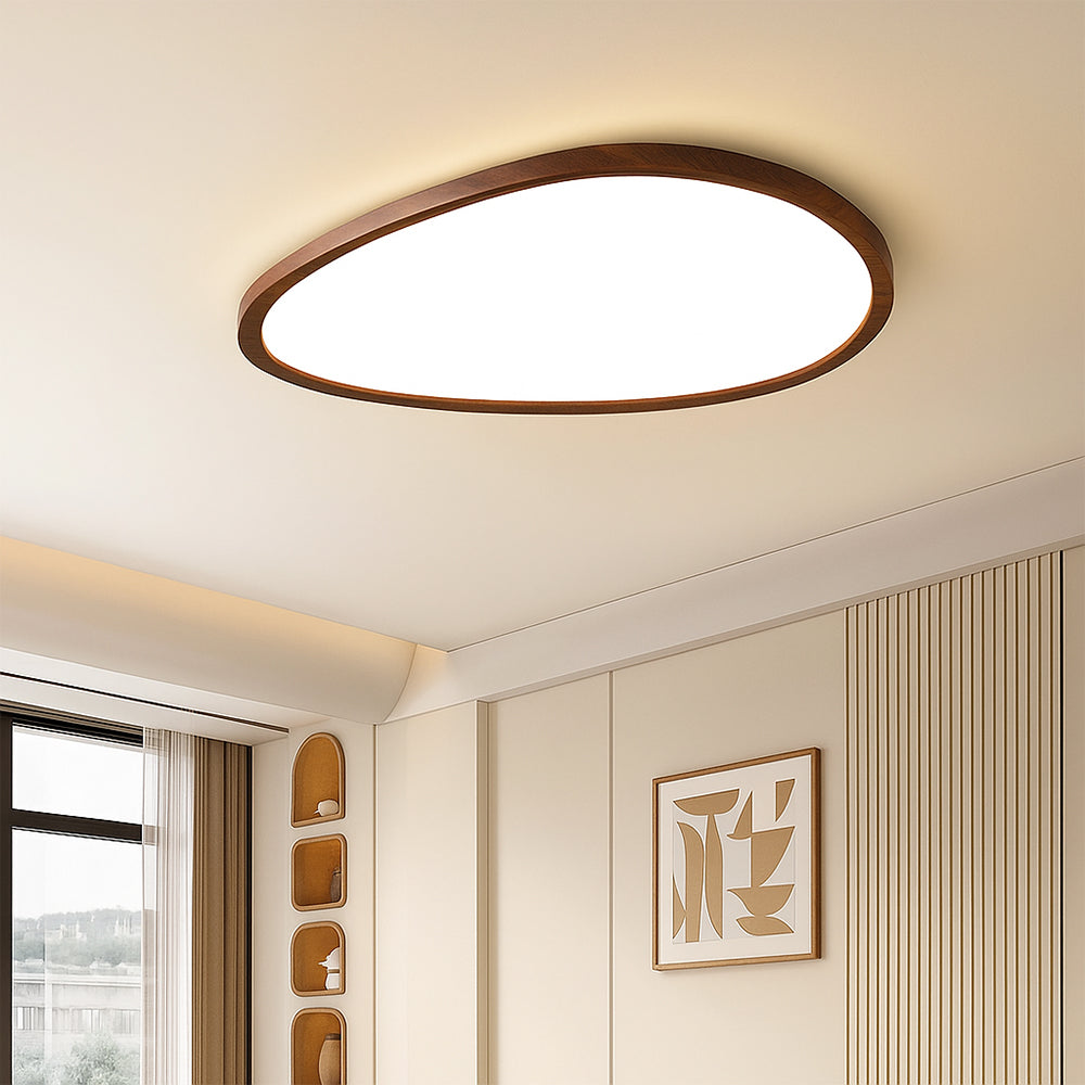 Lampada da soffitto LED in legno scuro ultra-sottile