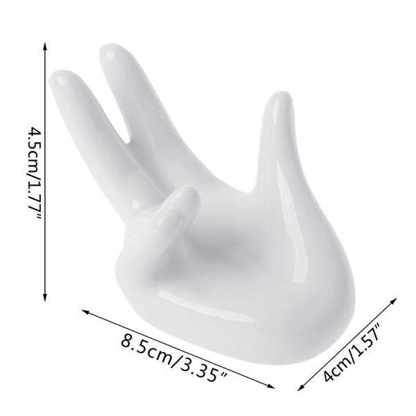 Porta gioielli a forma di uovo per piante d'aria in ceramica modellata a mano
