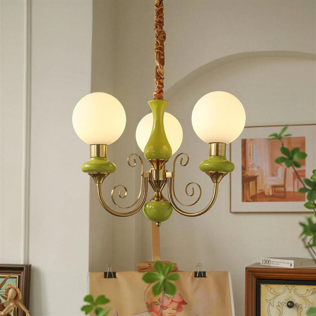 Lampadario Moderno con Design a Globo in Vetro