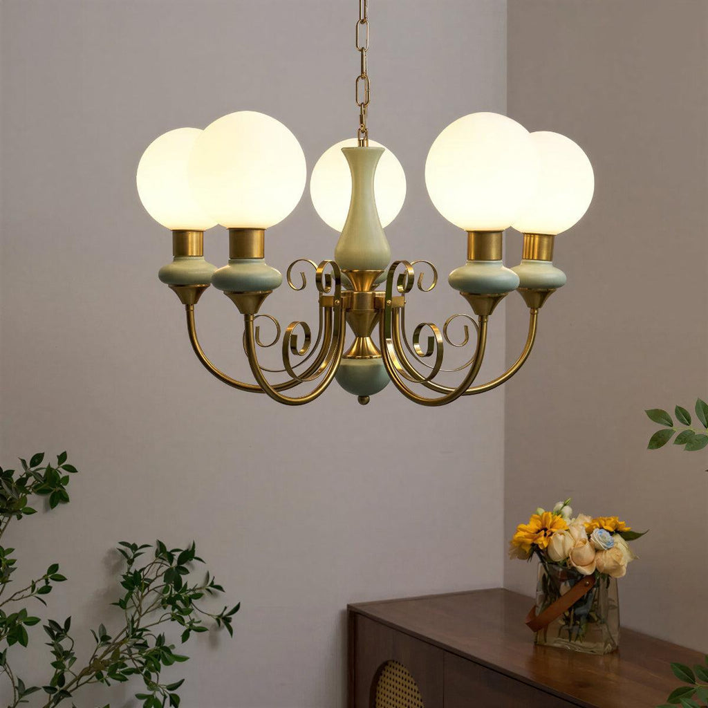 Lampadario Moderno con Design a Globo in Vetro