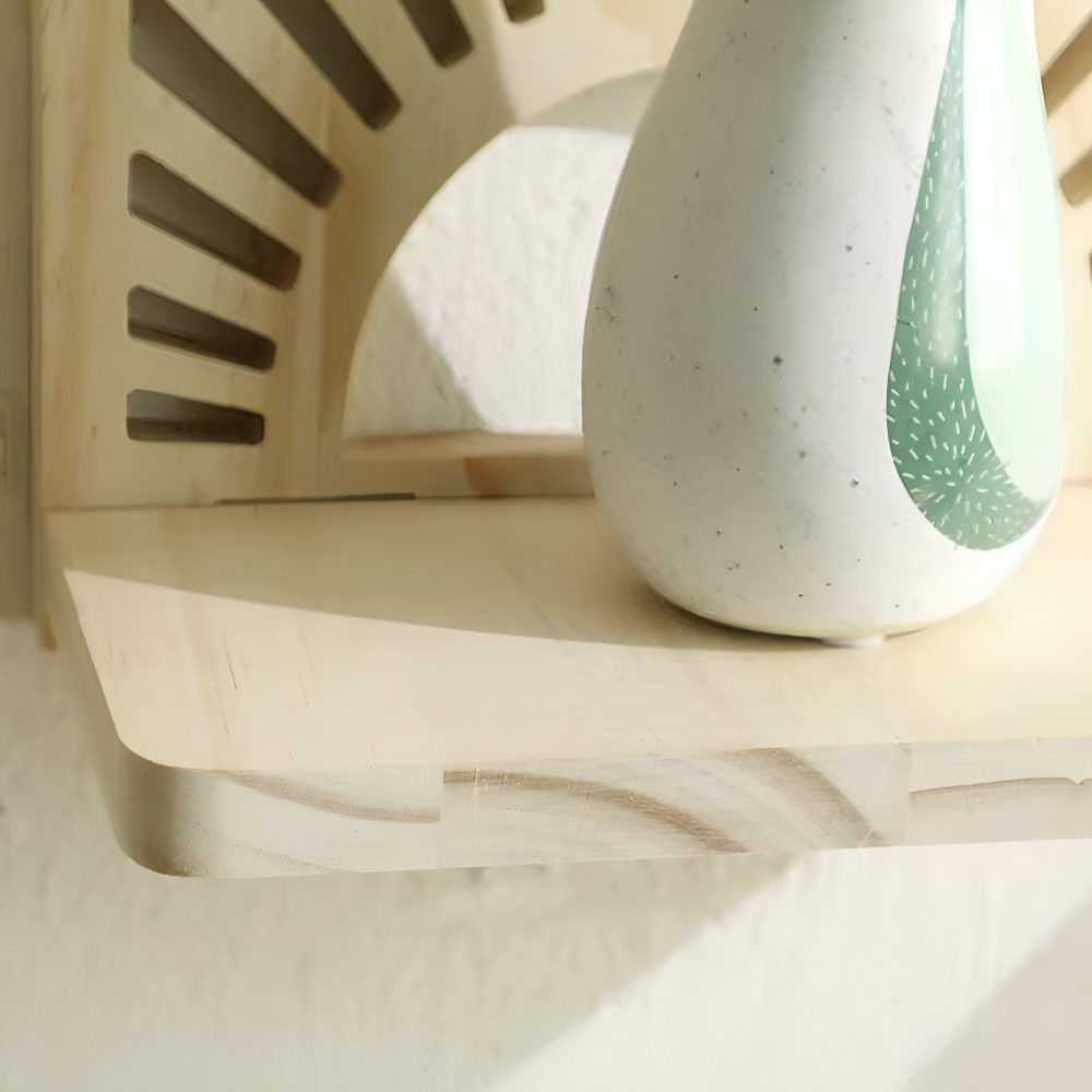 SunBeam Shelf – Mensola in Legno a Forma di Raggio di Sole Boho per Piante e Decorazioni