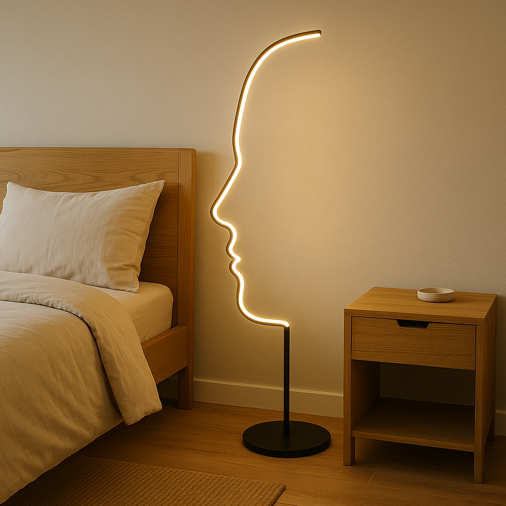 Mono | Lampada da Terra LED Minimalista con Contorno Facciale