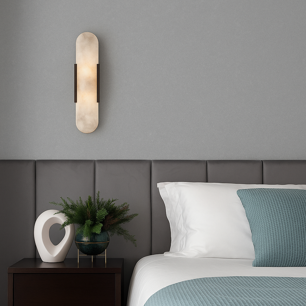 Lunessa | Applique in Marmo con Luce Ambientale Morbida per Interni Moderni