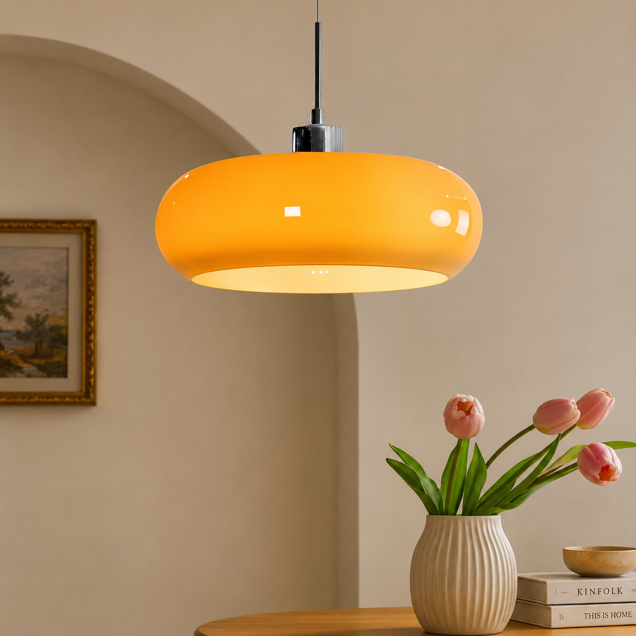 Cirquella – Lampada a sospensione in vetro soffiato retro-moderno in design circolare