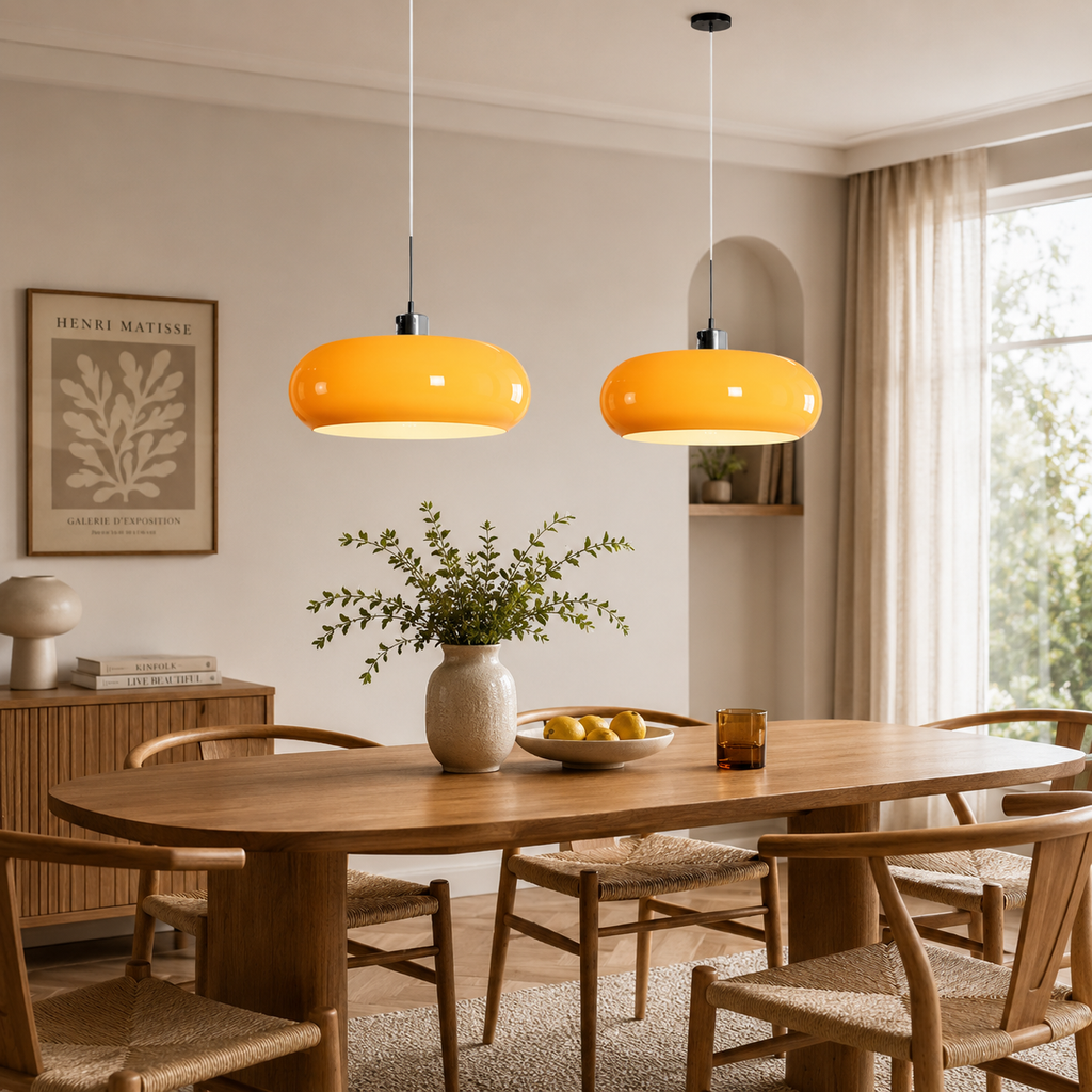 Cirquella – Lampada a sospensione in vetro soffiato retro-moderno in design circolare