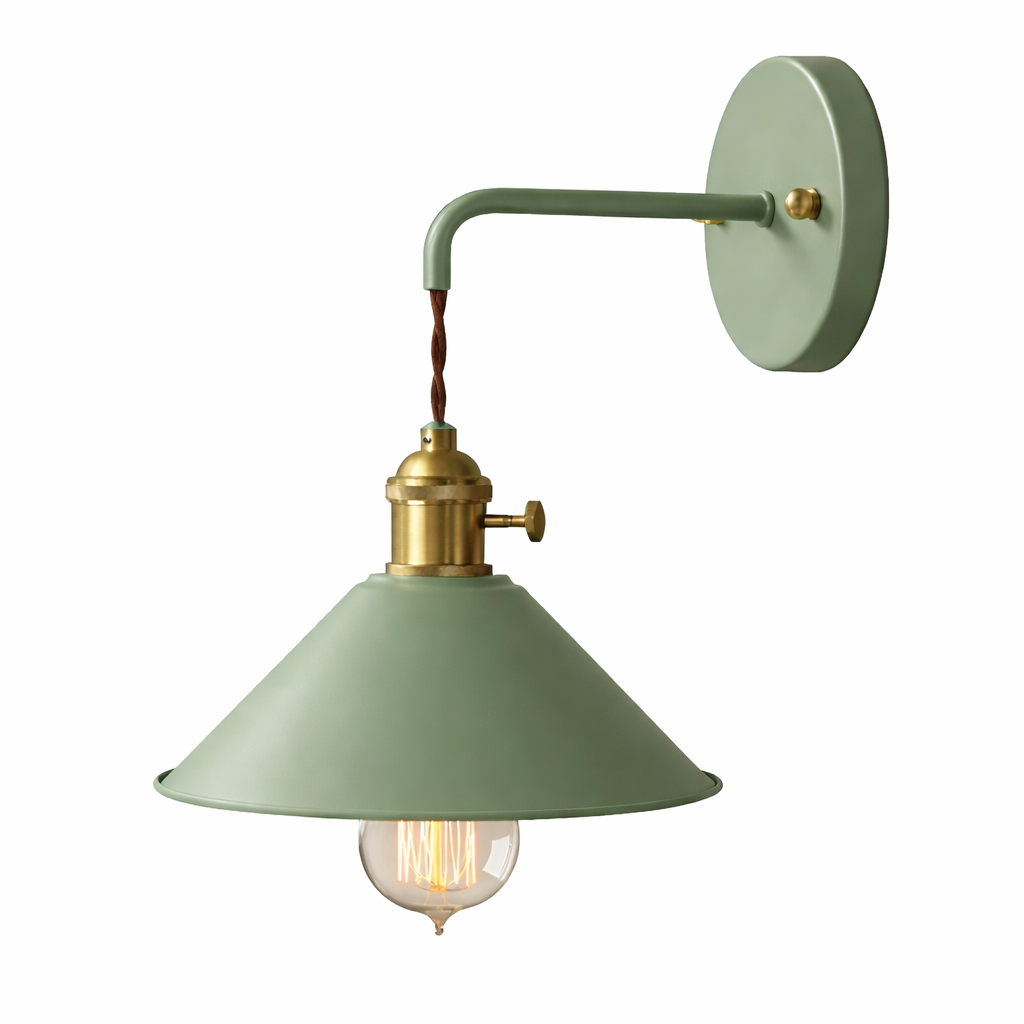 RetroGlow – Lampada da Parete Vintage in Metallo con Design Classico a Forma Conica