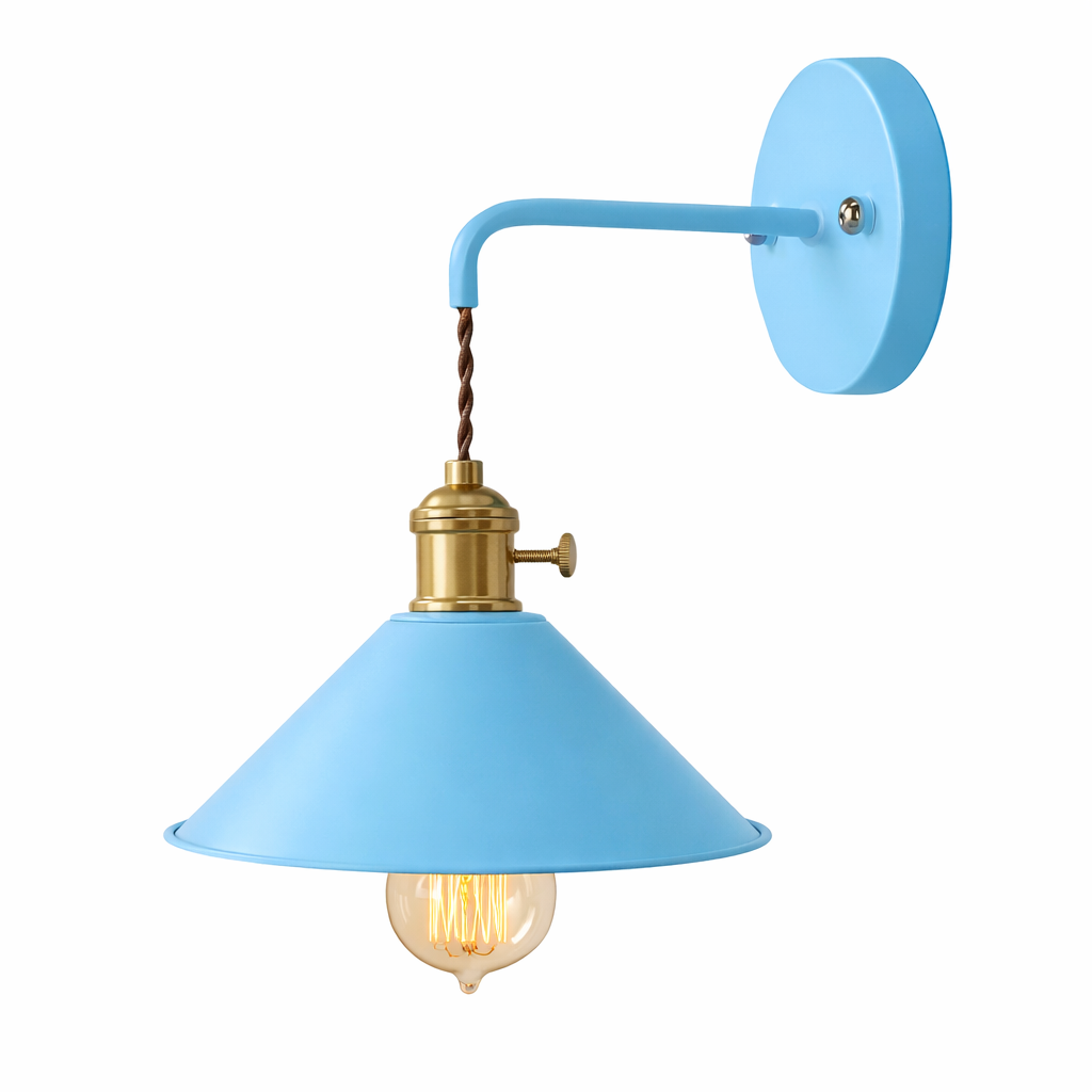 RetroGlow – Lampada da Parete Vintage in Metallo con Design Classico a Forma Conica