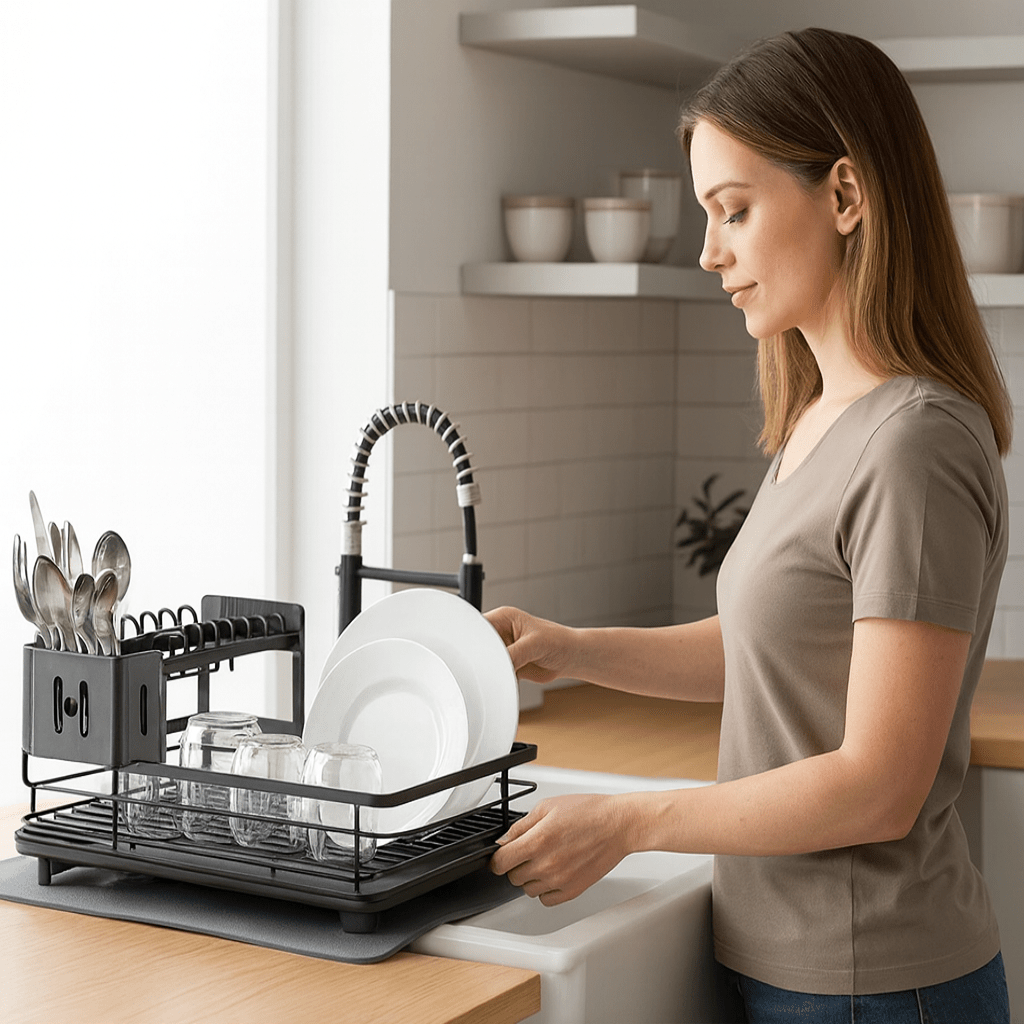 KITCHENFORM – Scolapiatti pieghevole in acciaio inox, design salvaspazio per cucine moderne
