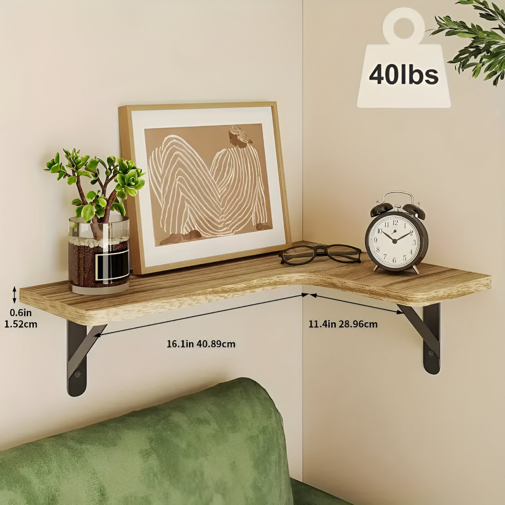 Set BohoCorner – Mensole Angolari Rustiche in 3/5 Pezzi per Arredamento Bohemien
