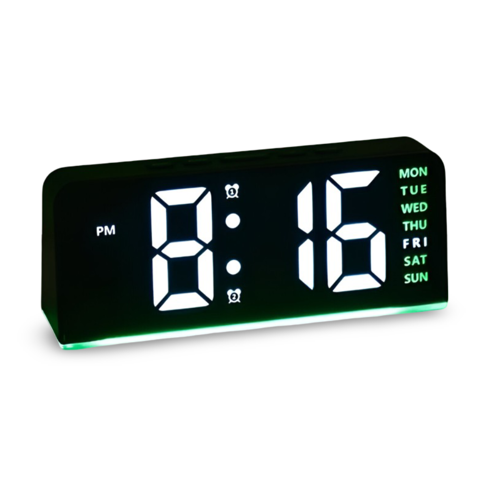 LumiRipple – Orologio Sveglia LED Moderno e Silenzioso in Design Irregolare