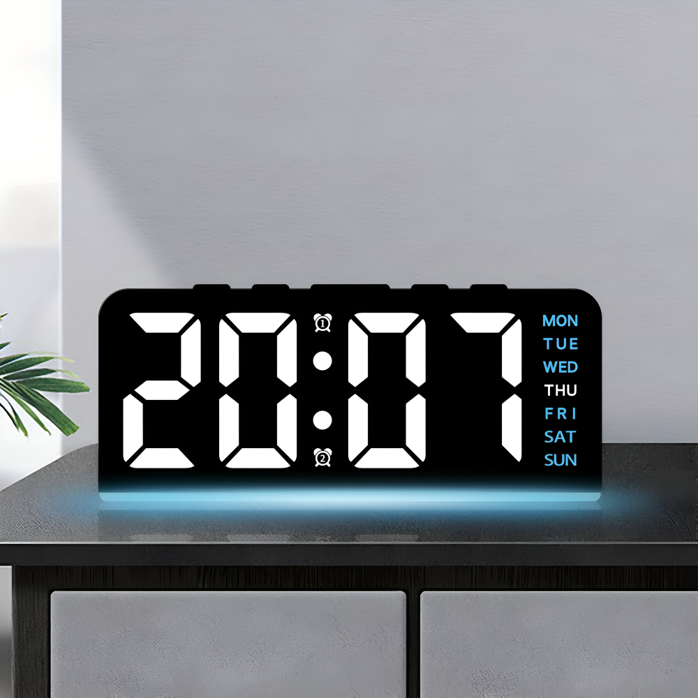 LumiRipple – Orologio Sveglia LED Moderno e Silenzioso in Design Irregolare