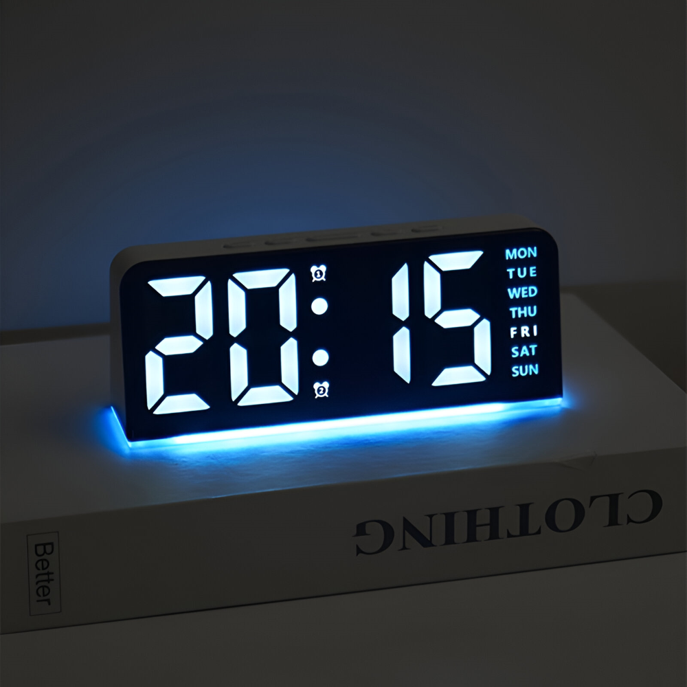 LumiRipple – Orologio Sveglia LED Moderno e Silenzioso in Design Irregolare