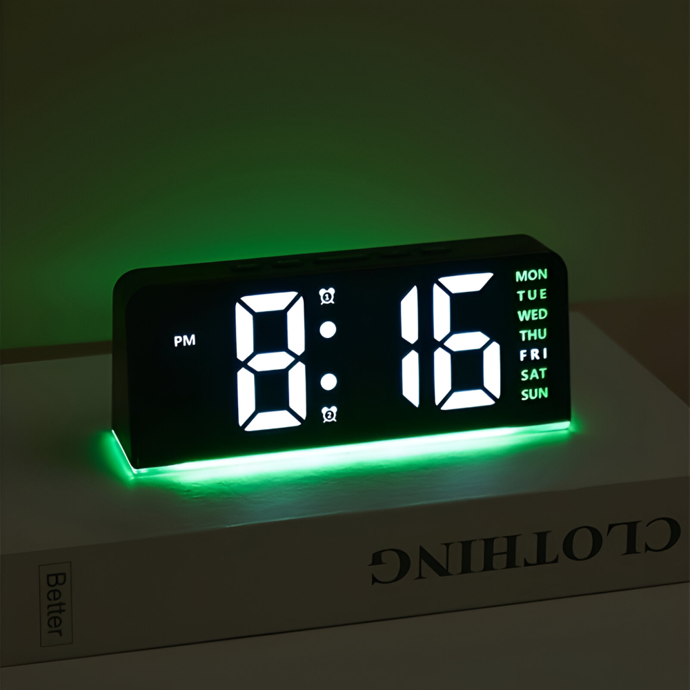 LumiRipple – Orologio Sveglia LED Moderno e Silenzioso in Design Irregolare