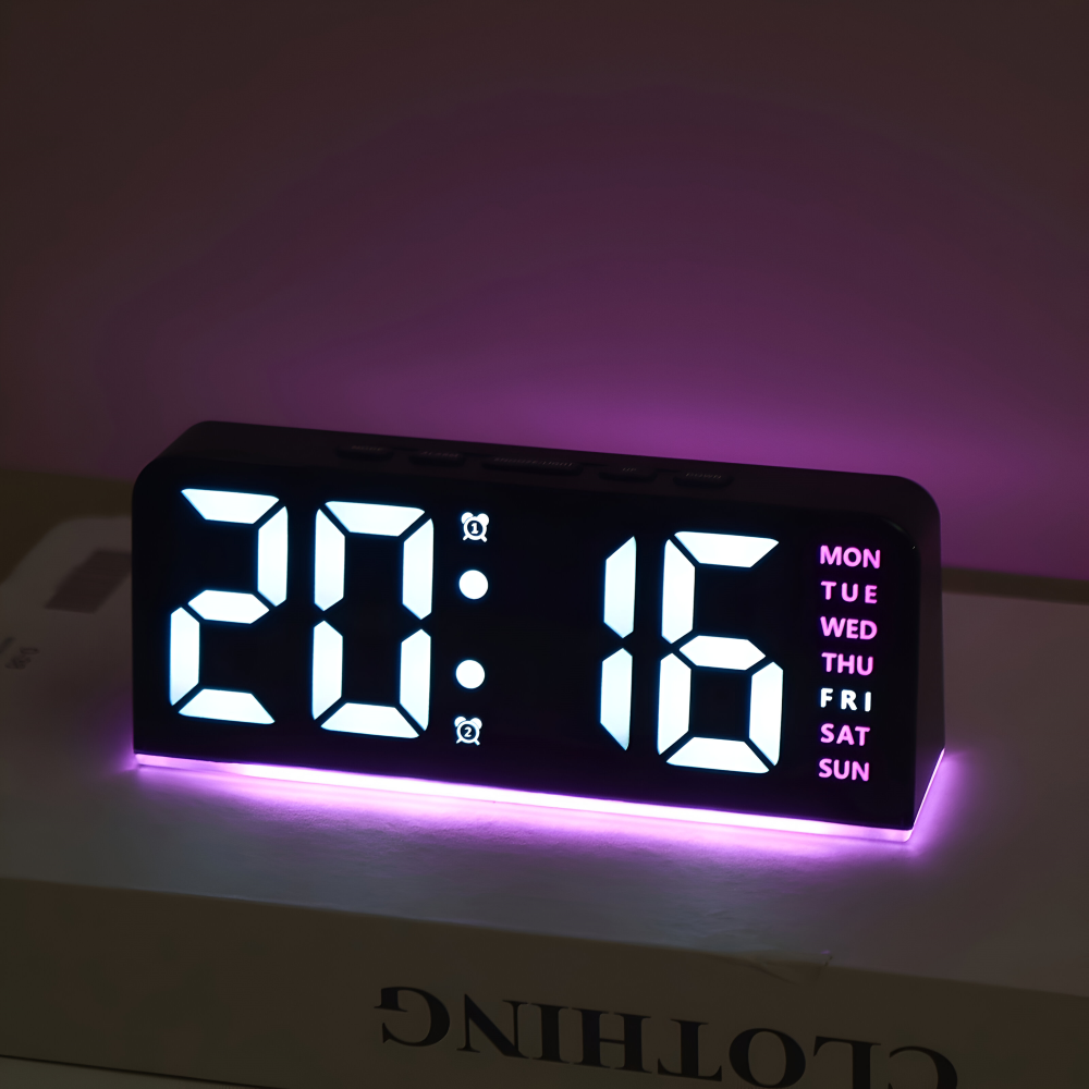 LumiRipple – Orologio Sveglia LED Moderno e Silenzioso in Design Irregolare