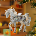 Decorazione Natalizia Cavallo Acrilico Strass Appeso
