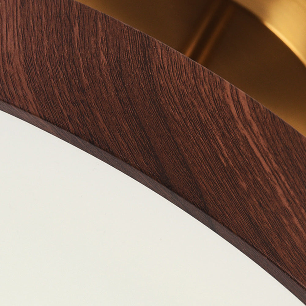Fjell – Lampada da soffitto scandinava con effetto legno e cornice dorata