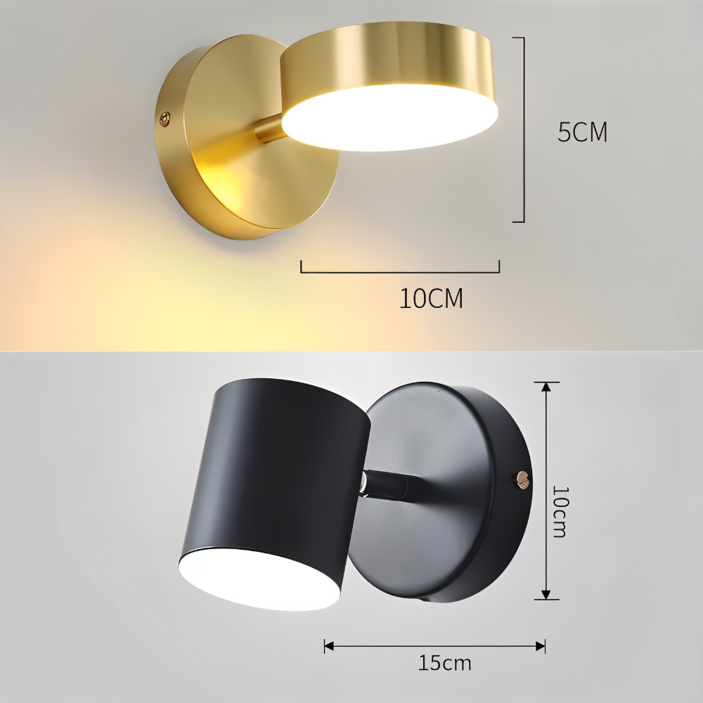LumaCast – Applique Murale Cylindrique en Fer pour Intérieur | Projecteur LED au Design Moderne
