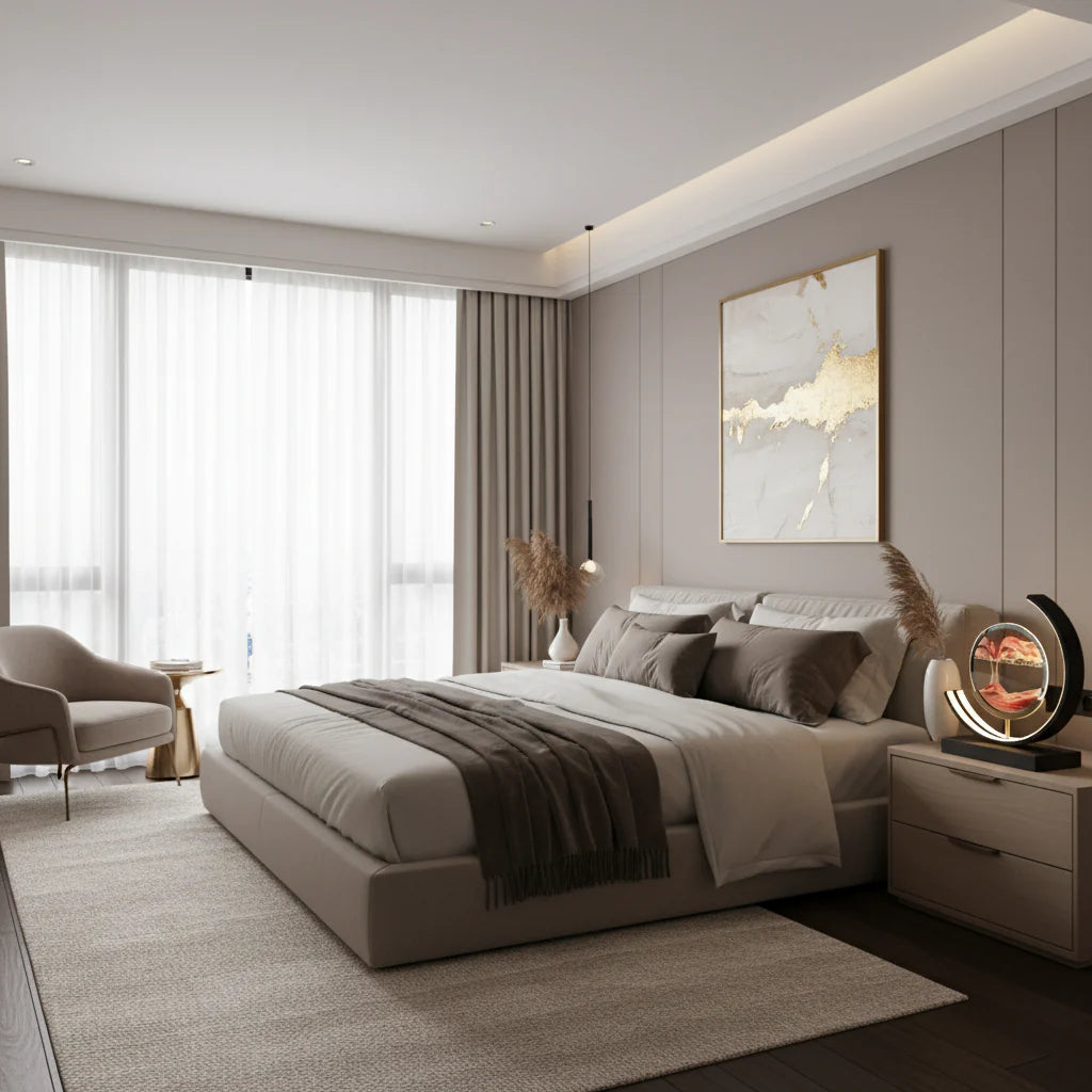 Lampada di Sabbia Dimmerabile con LED e Telecomando – Illuminazione Rilassante