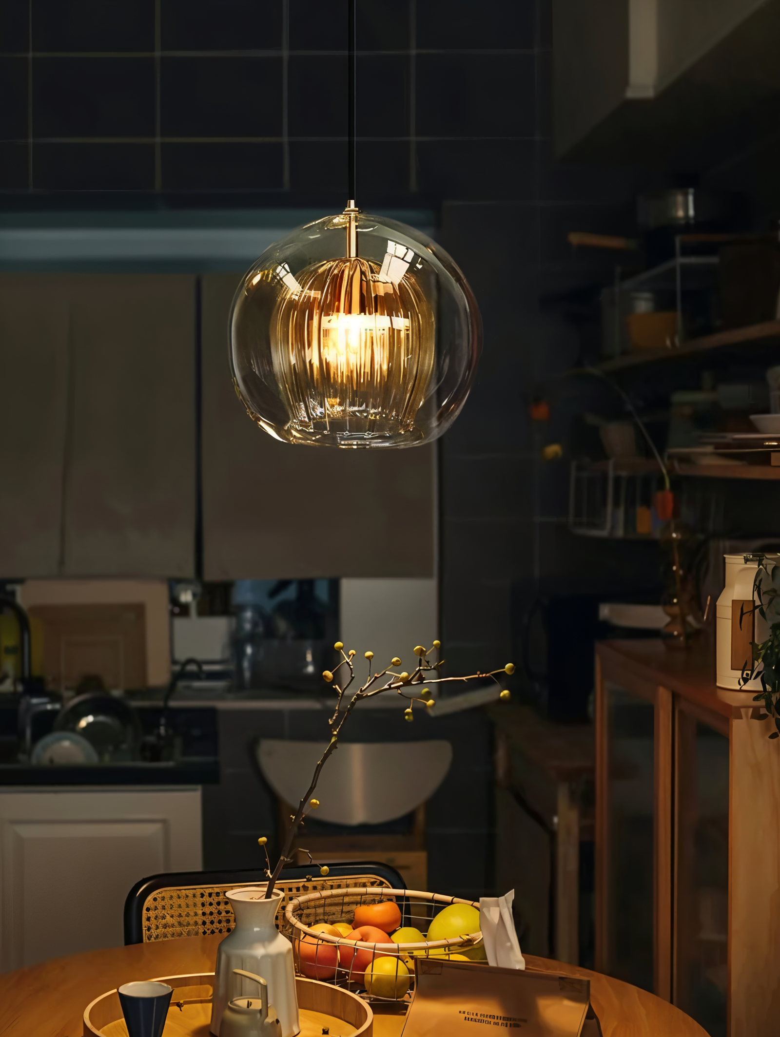 Clairvéa – Lampada a sospensione a forma di globo con eleganza vintage