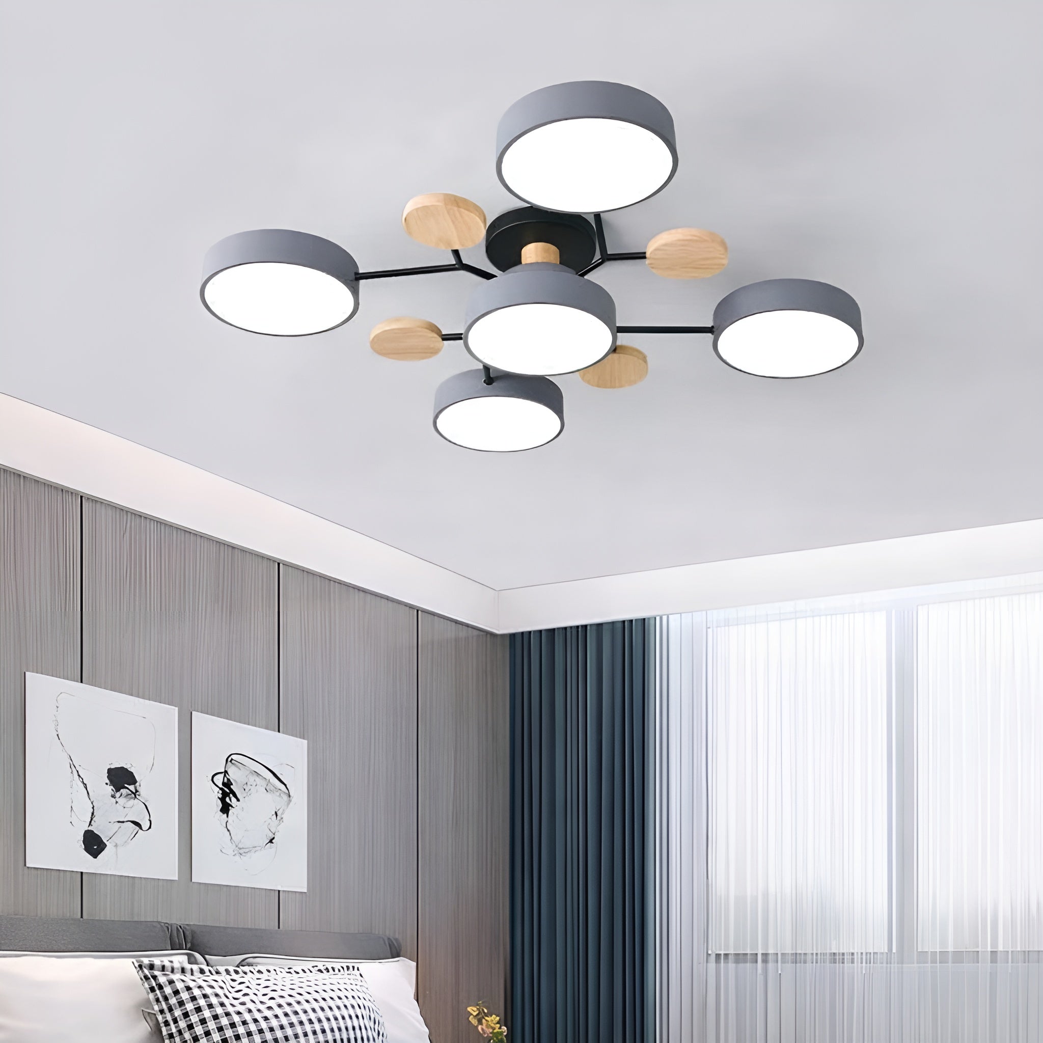 Orvexa – Lampada da soffitto LED moderna con design a più bracci per soggiorno e camera da letto
