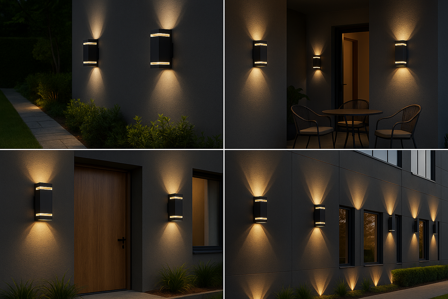 Lampada da Parete Esterna Moderna con Luce Su e Giù e Design Resistente alle Intemperie