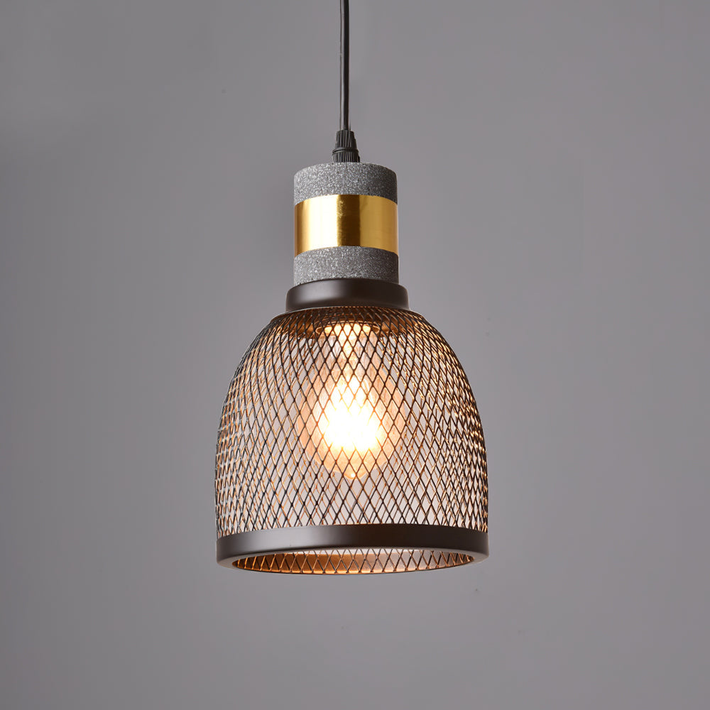 Virexo | Lampada a sospensione in cemento industriale con paralume cilindrico per interni moderni