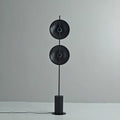 Lampada da Terra Contemporanea con Design Artistico a Doppio Disco