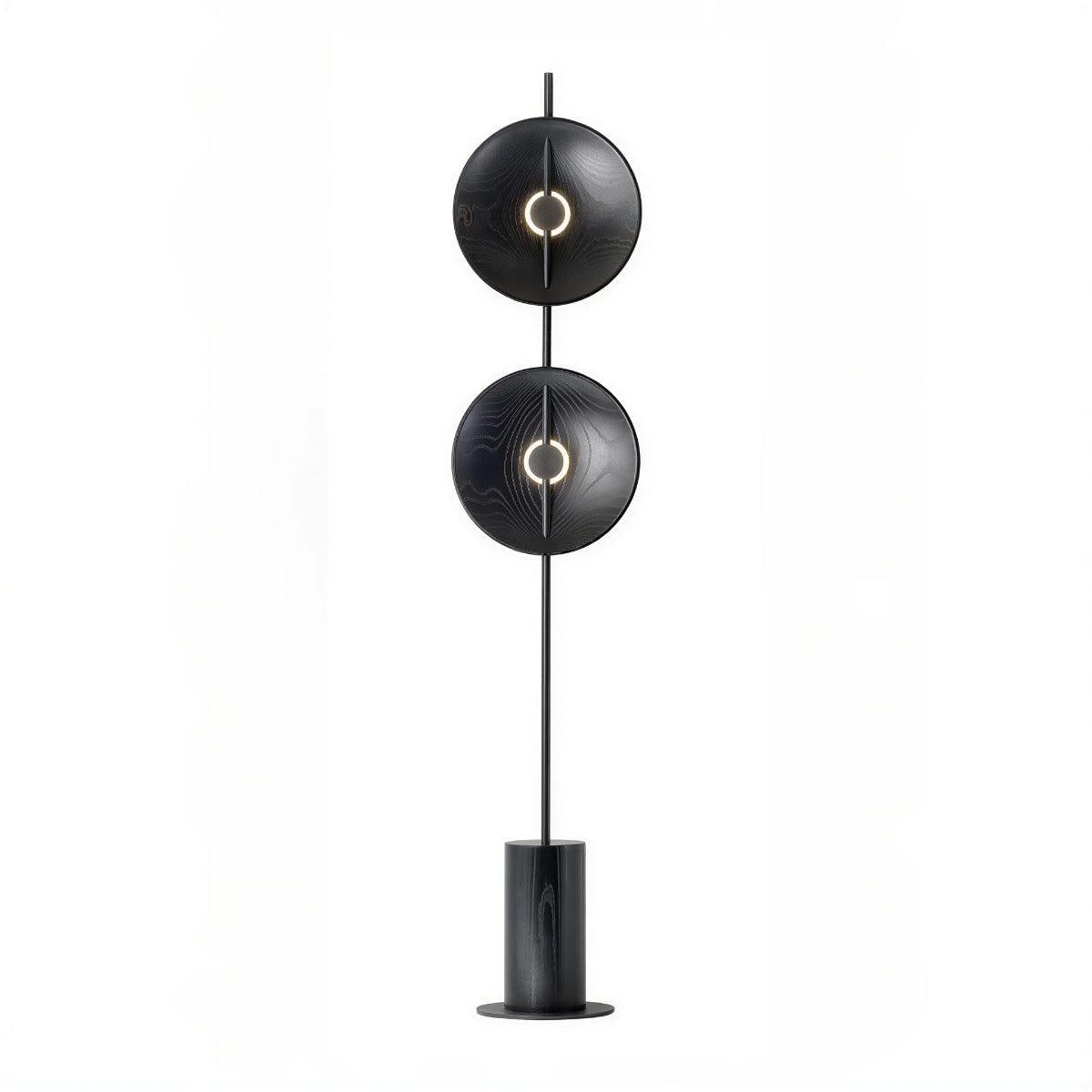 Lampada da Terra Contemporanea con Design Artistico a Doppio Disco