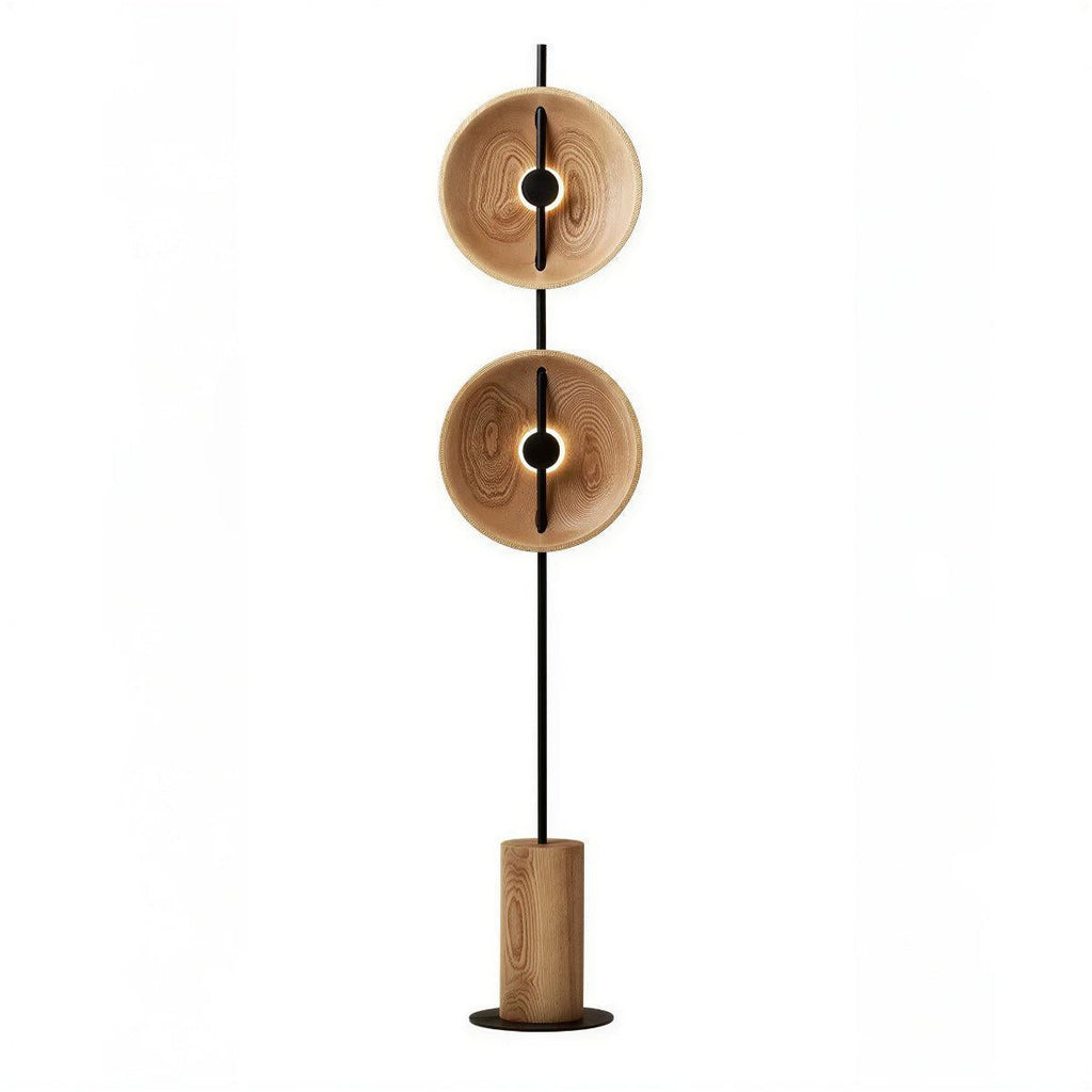 Lampada da Terra Contemporanea con Design Artistico a Doppio Disco