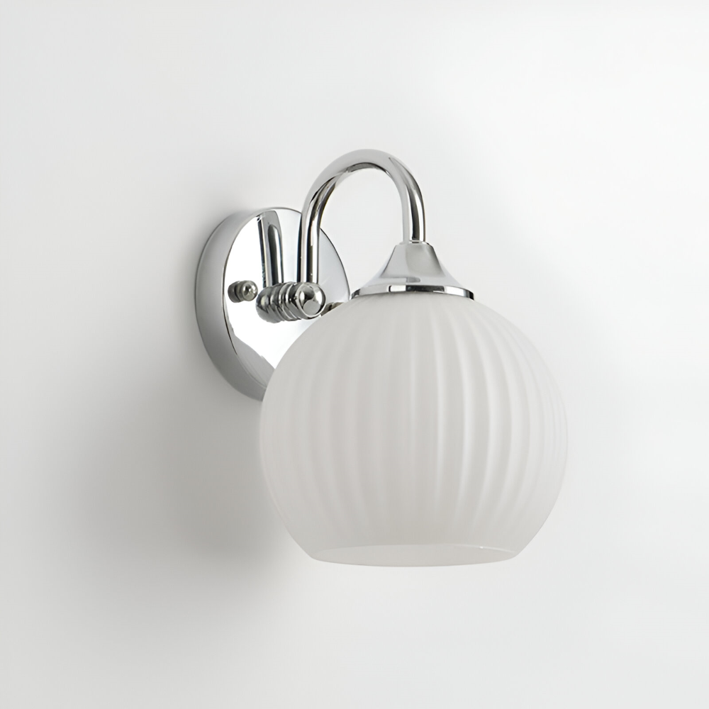 GlowSphere – Lampada da parete in vetro striato a forma di sfera moderna