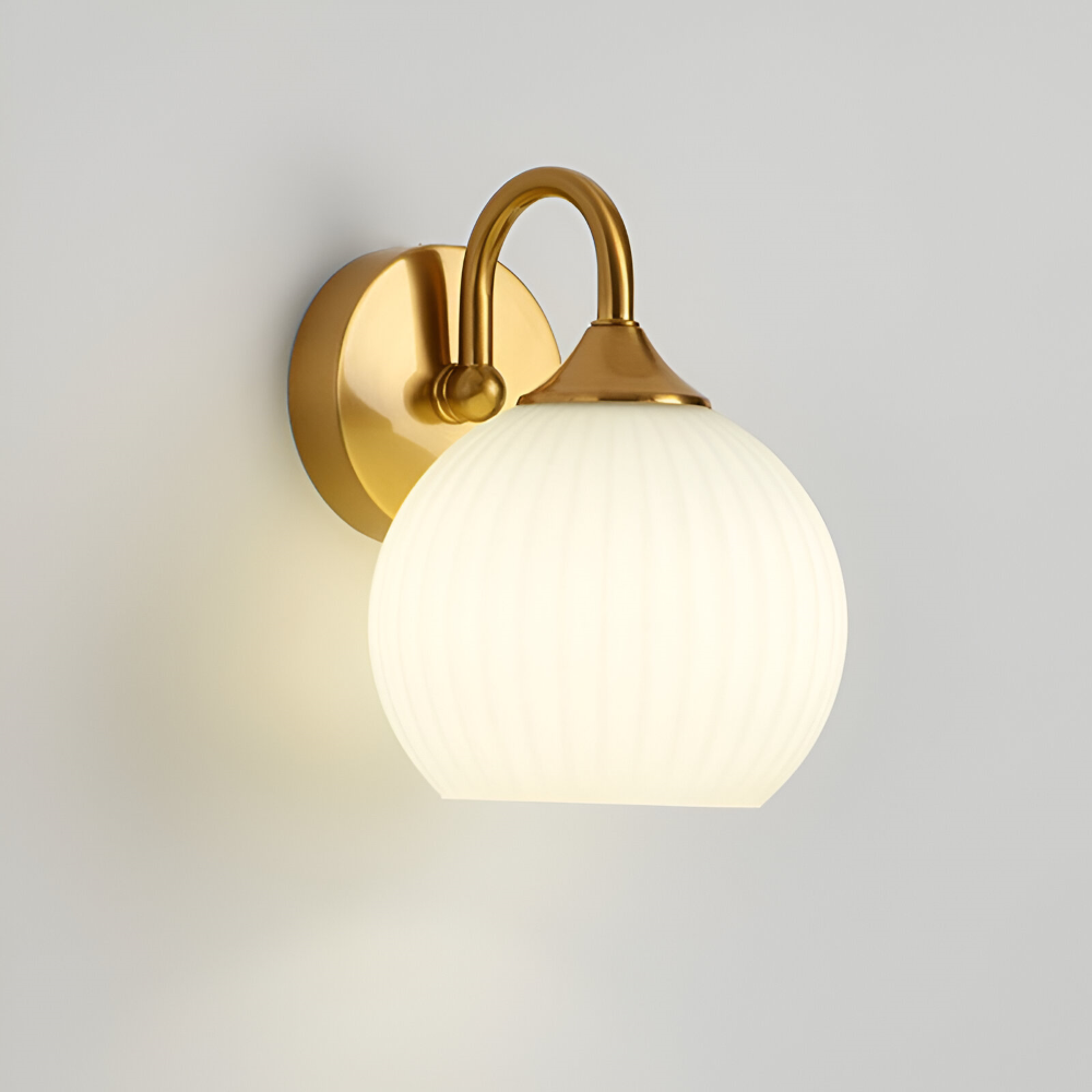 GlowSphere – Lampada da parete in vetro striato a forma di sfera moderna