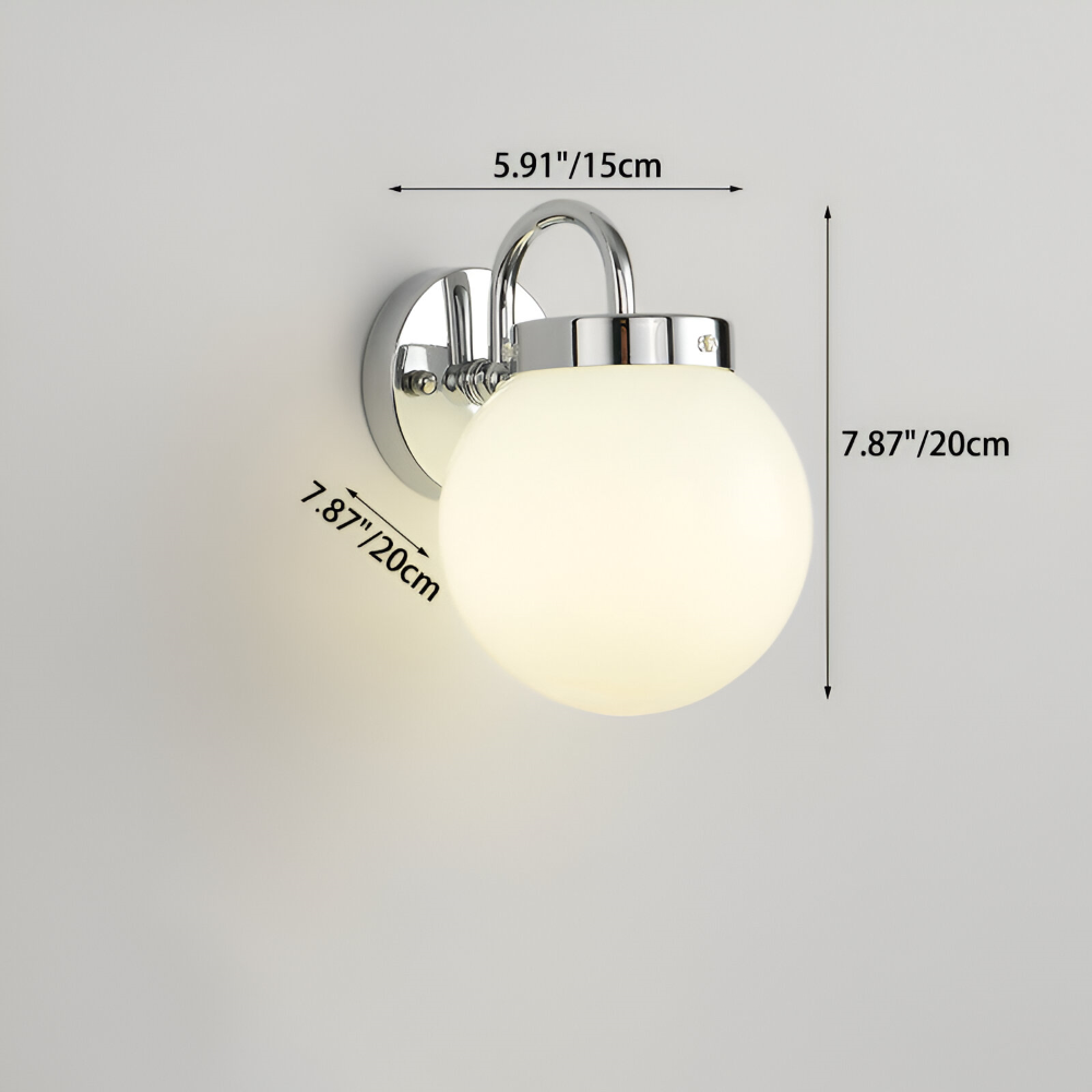 GlowSphere – Lampada da parete in vetro striato a forma di sfera moderna