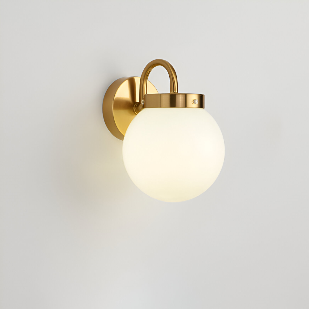 GlowSphere – Lampada da parete in vetro striato a forma di sfera moderna
