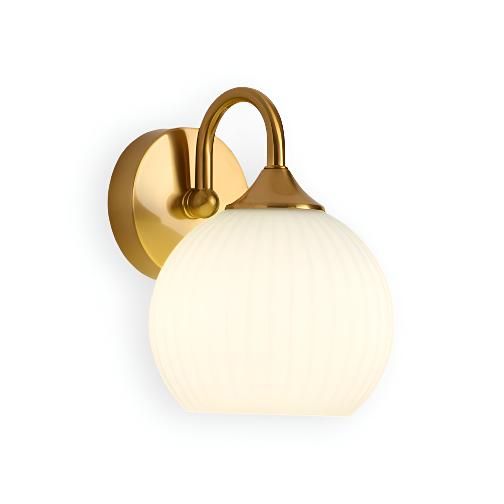 GlowSphere – Lampada da parete in vetro striato a forma di sfera moderna