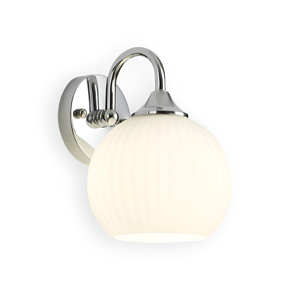 GlowSphere – Lampada da parete in vetro striato a forma di sfera moderna