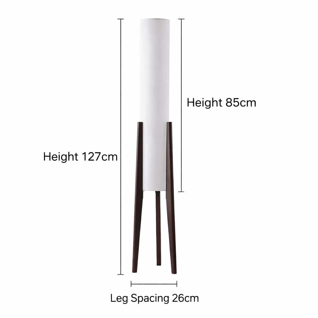 LIGNELUX – Lampada da terra scandinava in legno di noce con illuminazione LED dimmerabile