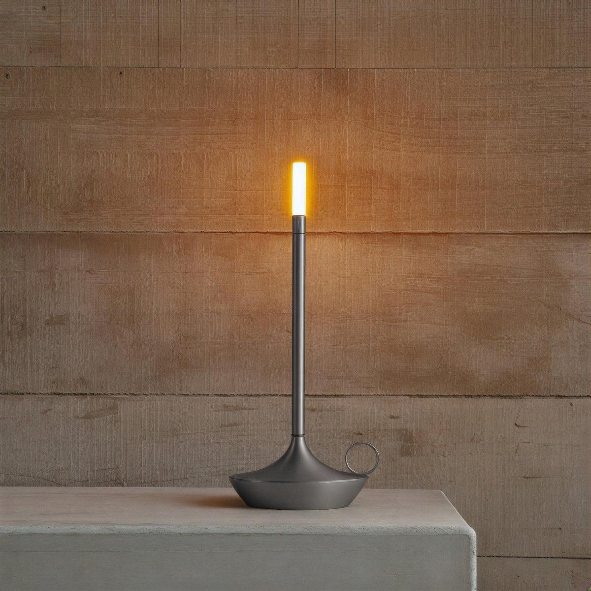 Lampada da Tavolo Cordless con Fiamma Dimmerabile a Batteria per Ristoranti