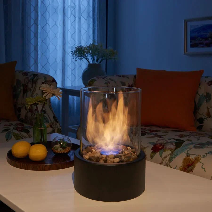 COSYFLAME – Camino da tavolo moderno con fiamme reali e combustione di bioetanolo senza fumi