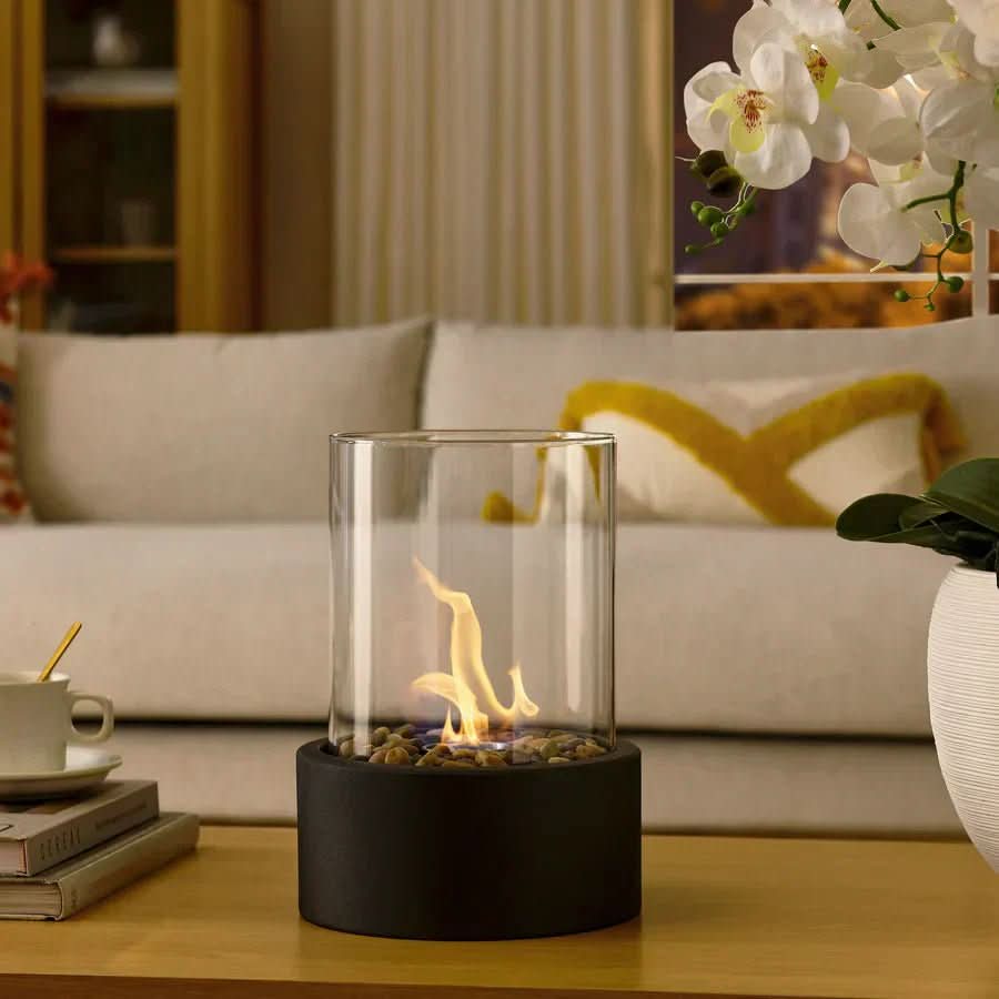 COSYFLAME – Camino da tavolo moderno con fiamme reali e combustione di bioetanolo senza fumi
